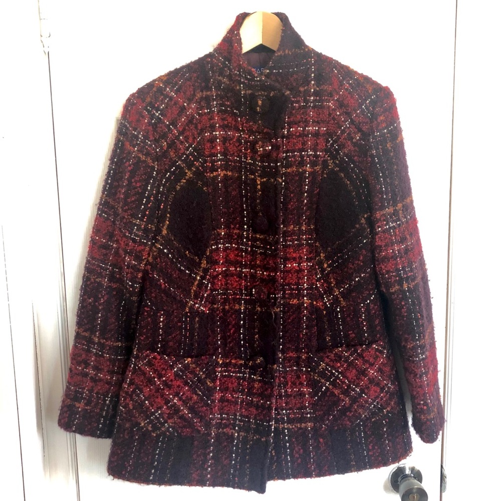 Tabi | Vintage Wool & Alpaca Blend Plaid Coat | M